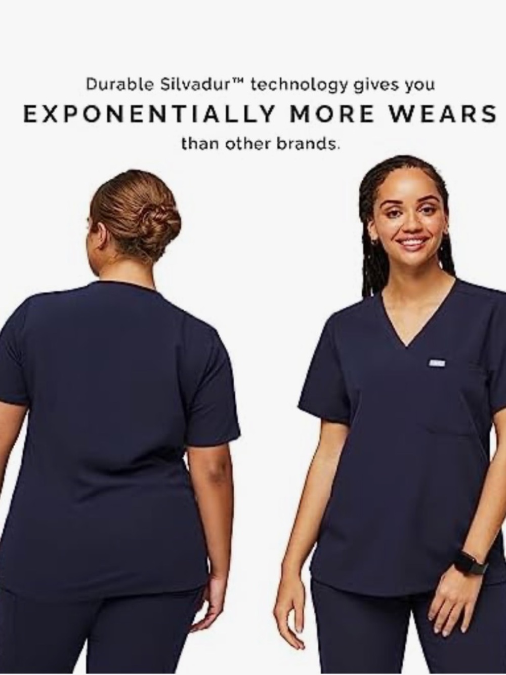 FIGS CATARINA Navy V-Neck Medical Scrub Top